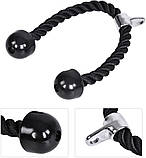 Канат для тяги з подвійним хватом на трицепс WCG 72 см потужний трос для тренувань W_1921, фото 2