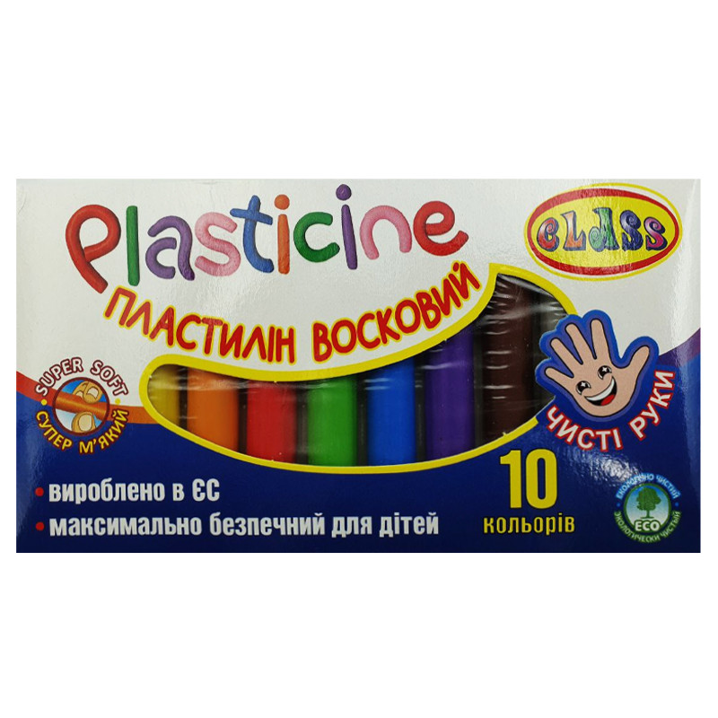 Пластилін"CLASS" Чисті руки 10кол.170г 7626