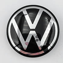 Ковпачки (заглушки) в литі диски VW (Фольцваген) 56 мм Хром NEW лого, Чорні (6CD601171), фото 6