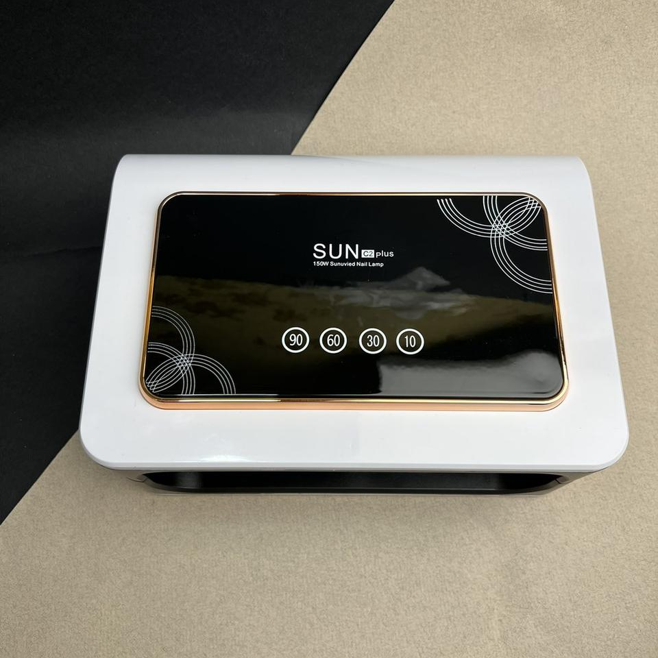 Лампа для манікюру Sun C2 Plus на 150 Вт. 50 лампочок із вентилятором на дві руки Золотий, фото 1