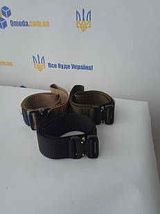 Ремінь тактичний Cobra з металевою пряжкою, ремінь брючний стропа з швидкороз'ємною застібкою