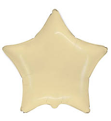 Повітряна кулька "Зірка", Іспанія, розмір 45 см, колір кремовий сатин