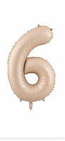 Фольгована кулька цифра «6» Карамель 80 см Під гелій в уп. (54)