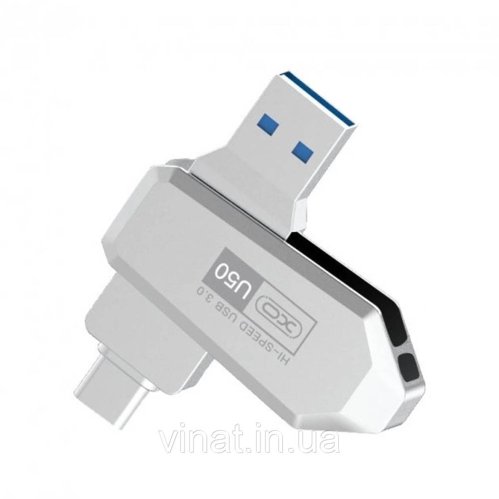 Флеш-накопичувач XO U50 32GB Type-c to USB OTG Silver