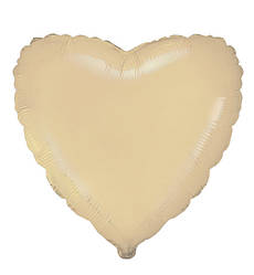Повітряна кулька "Серце", Іспанія, розмір 45 см, колір кремовий сатин