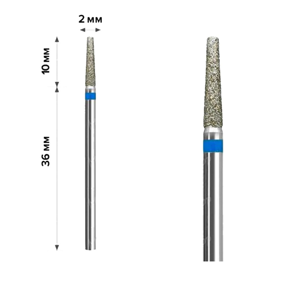 Фреза алмазна для манікюру mART (M-014) - Конус Blue 2*10, фото 1