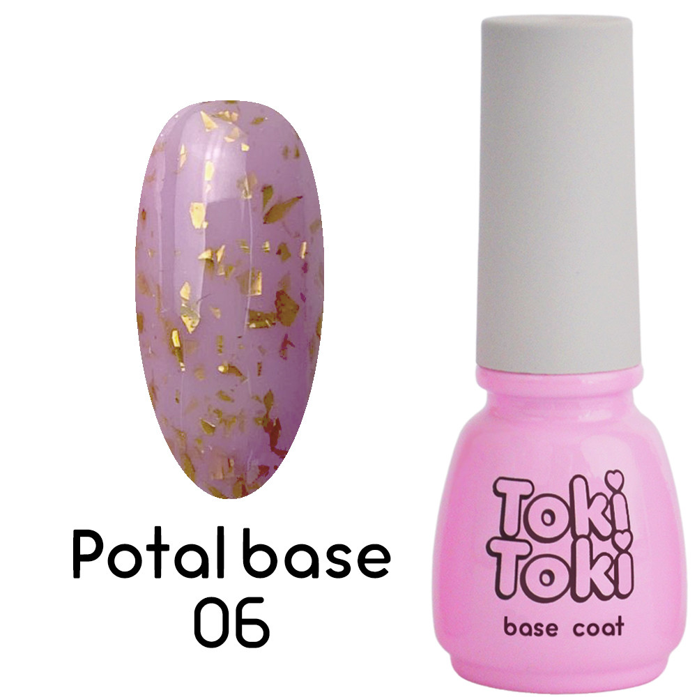База для нігтів з частинками фольги (поталь) Toki-Toki Potal 5 мл №06