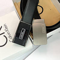 Мужской двухсторонний кожаный ремень с двумя пряжками Calvin Klein брендовый классический из натуральной кожи