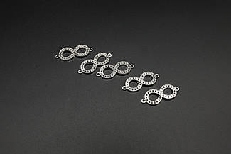 Підвіска "Нескінченність" металева для створення браслетів колір античне срібло 39мм Кулон для прикрас
