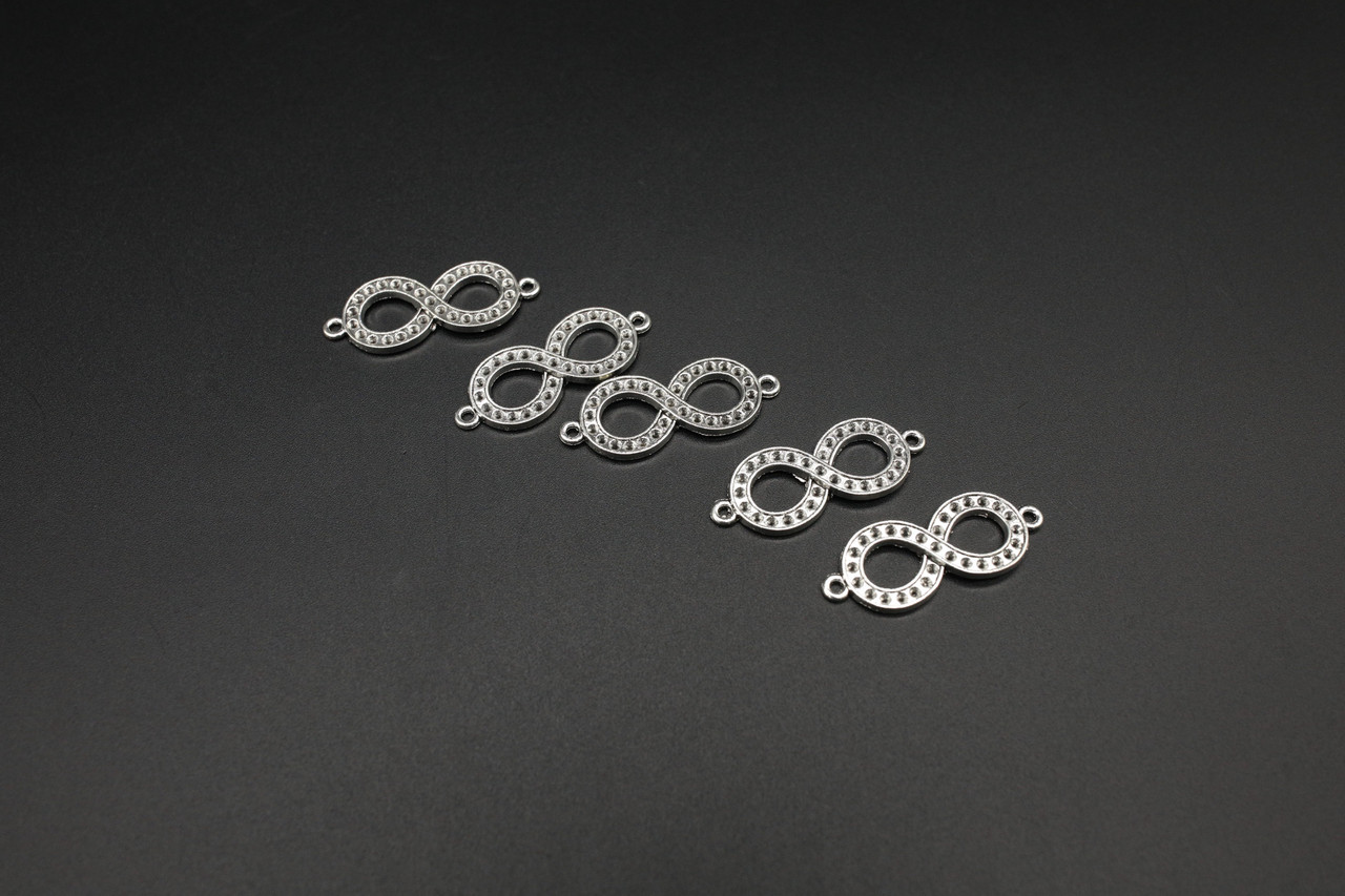 Підвіска "Нескінченність" металева для створення браслетів колір античне срібло 39мм Кулон для прикрас