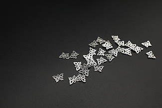 Кулони металеві для створення прикрас Метелик колір срібний 15х11мм Підвіски для рукоділля