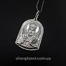 Срібний кулон іконка Святий Микола. Підвіска ладанка Миколай Чудотворець срібло 925, фото 8