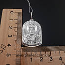 Срібний кулон іконка Святий Микола. Підвіска ладанка Миколай Чудотворець срібло 925, фото 6