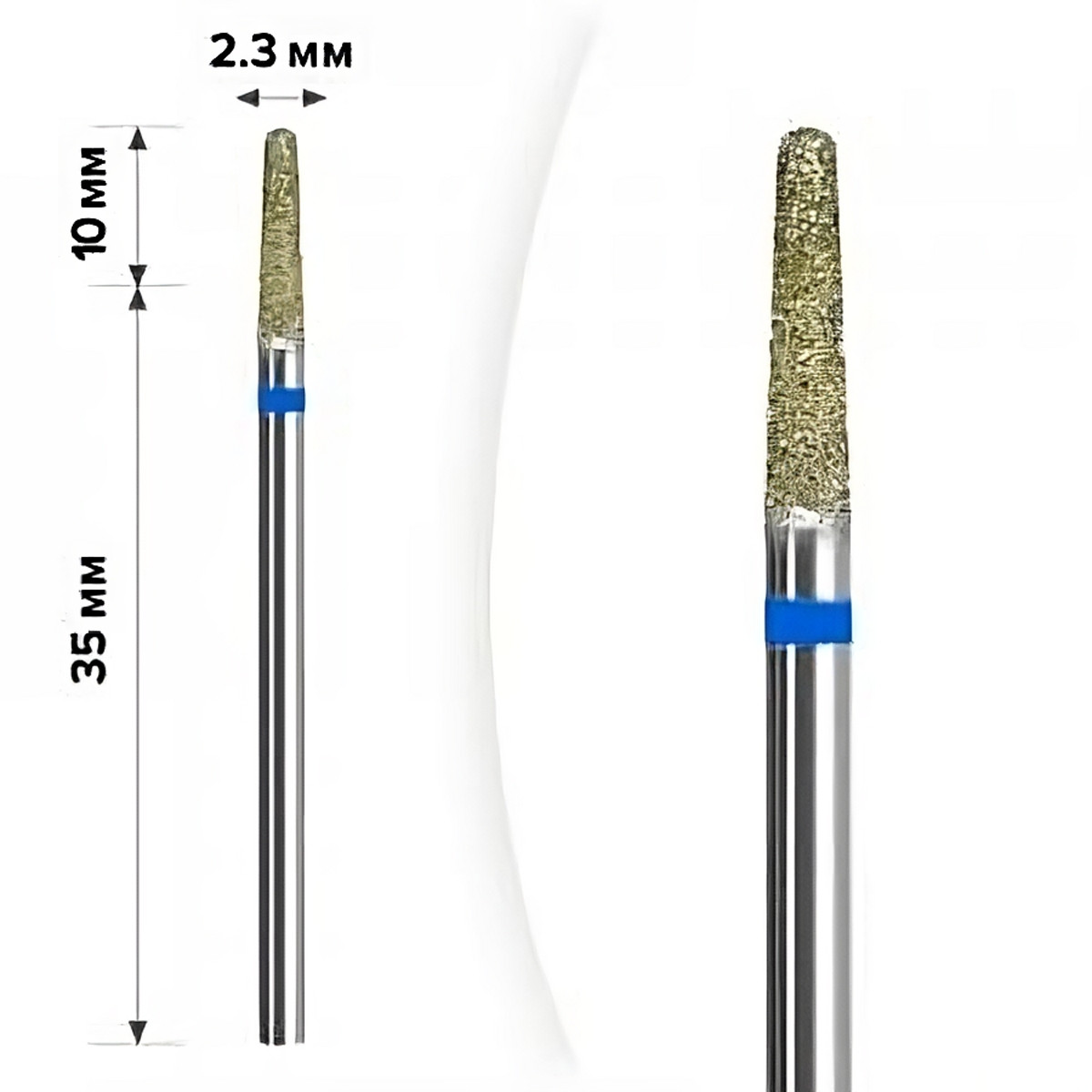 Фреза алмазна для манікюру mART (M-09) - Конус Blue 2,3*10, фото 1