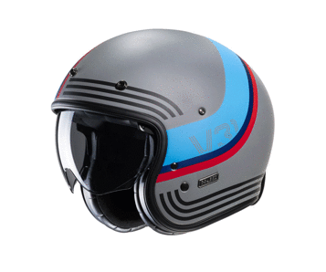 Мотошолом HJC V31 Byron сіро-синьо-червоний, фото 1