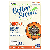 Стевія Better Stevia Zero-Calorie Sweetener Original Now Foods 100 пакетиків