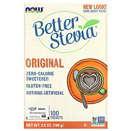 Стевія Better Stevia Zero-Calorie Sweetener Original Now Foods 100 пакетиків