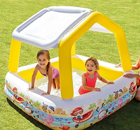 Дитячий басейн грибок для дому, Літній басейн із навісом для дитини, надувний будиночок квадратний