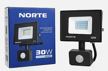 Прожектор NORTE Spotlight 1-NSP-1223 30W 6500К з датчиком руху