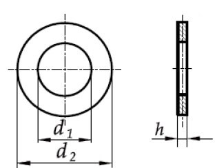 Шайба м4 DIN 125 - чертеж