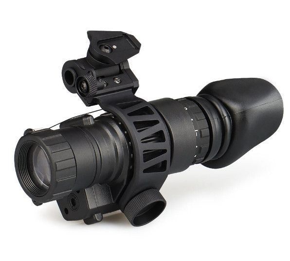 Тактичний прилад (монокуляр) нічного бачення PVS-14 4х із кріпленнями Mount на шолом, фото 1