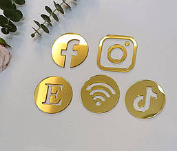 Акрилові іконки для соціальних мереж, наклейка для соціальних мереж