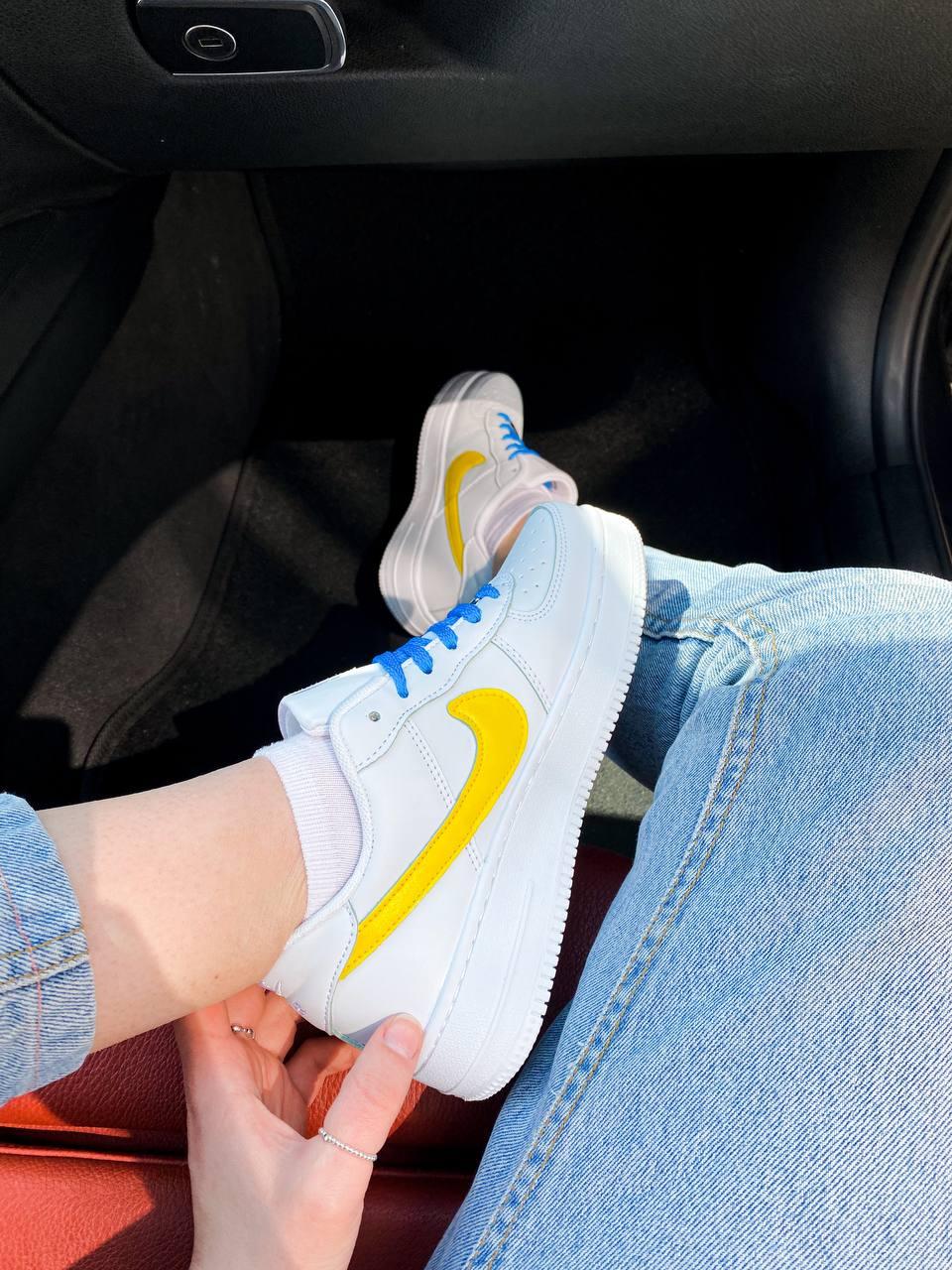 Yellow white and blue air force ones 2025