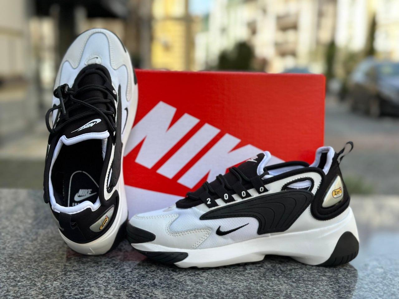 Чоловічі та жіночі кросівки Nike ZOOM 2k Кеди модні Найк зум чорно-білі весна - літо сітка демисезон унисекс
