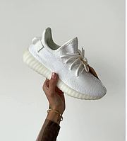 Жіночі білі кросівки Adidas Yeezy Boost 350 v2 White і буст кеди Адідас світлі