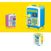 Скарбничка MK 5025 сейф з кодом, затягує купюри, 2 кольори, світло, муз., бат., кор., 26-20-14 см.