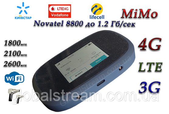 4G+3G WiFi роутер Novatel Verizon MiFi 8800 LTE Cat 18 до 1.2 Гб/сек (4400mAh)(KS,VD,Life) (Inseego 8800L)
