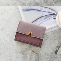 Модний жіночий розкладний гаманець, компактний міні гаманець "Victory" (рожево-фіолетовий)