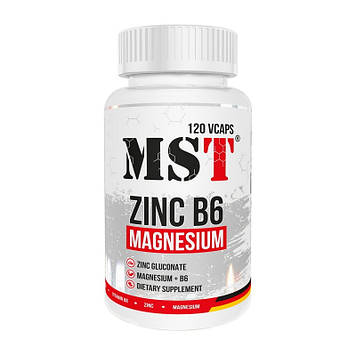 Цинк + Вагній + Вітамін B6 / Стимулятор тестостерону МСТ / MST Zinc Magnesium B6 120 кап