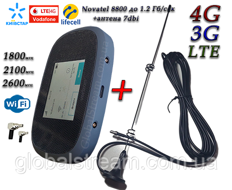 4G-LTE+3G WiFi роутер Verizon MiFi 8800 LTE Cat 18 до 1.2 Гб/с (4400mAh)+антена на 7 db магніт