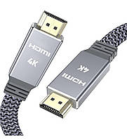 Кабель HDMI 4K 2 м, кабель HDMI 2.0, Snowkids, плоский, Ultra HDMI to HDMI, высокая скорость 18 Гбит/с 4K