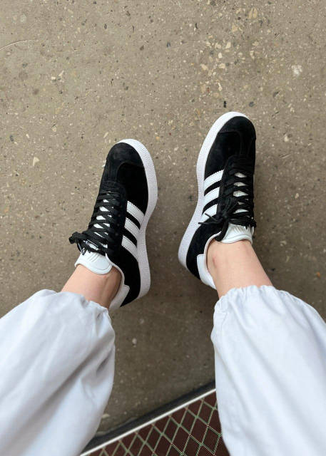 Adidas gazelle black and white womens online