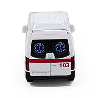 Машинка металева дитяча Mercedes-Benz Sprinter Швидка допомога, біла, відкриваються двері, 5*11*5см (250295), фото 4