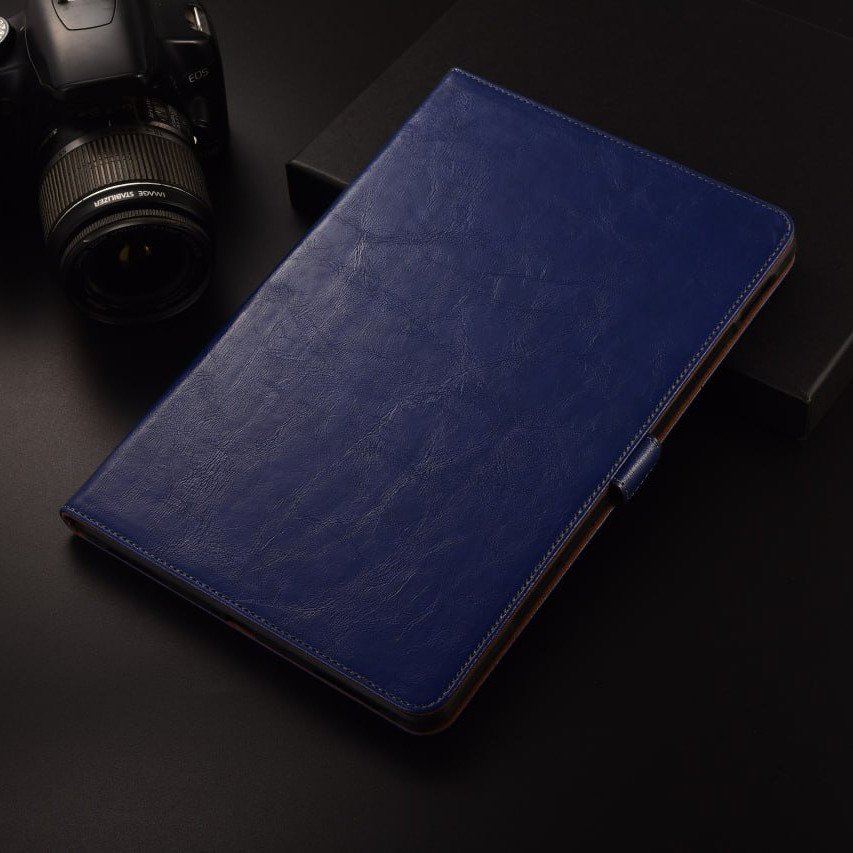 Чохол для будь-якої моделі планшета  з натуральної шкіри протиударний вологостійкий книжка з підставкою "GRAVITY" Синій