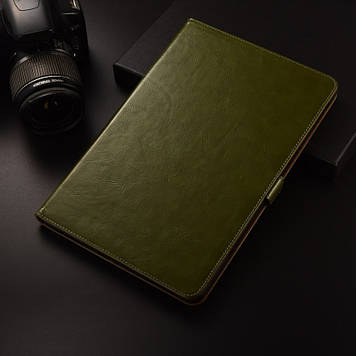 Чохол для будь-якої моделі планшета  з натуральної шкіри протиударний вологостійкий книжка з підставкою "GRAVITY" Зелений