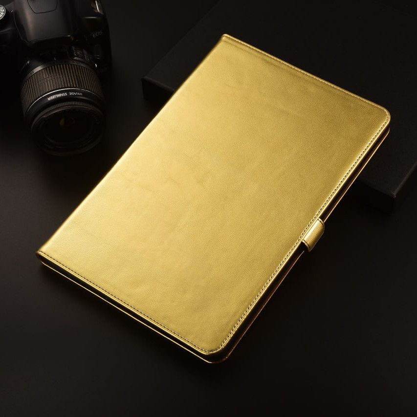 Чохол для будь-якої моделі планшета  з натуральної шкіри протиударний вологостійкий книжка з підставкою "GRAVITY" Золотий