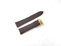 Кожаный ремешок для наручных часов 22 мм Nagata Spain темно-коричневый с золотистой пряжкой
