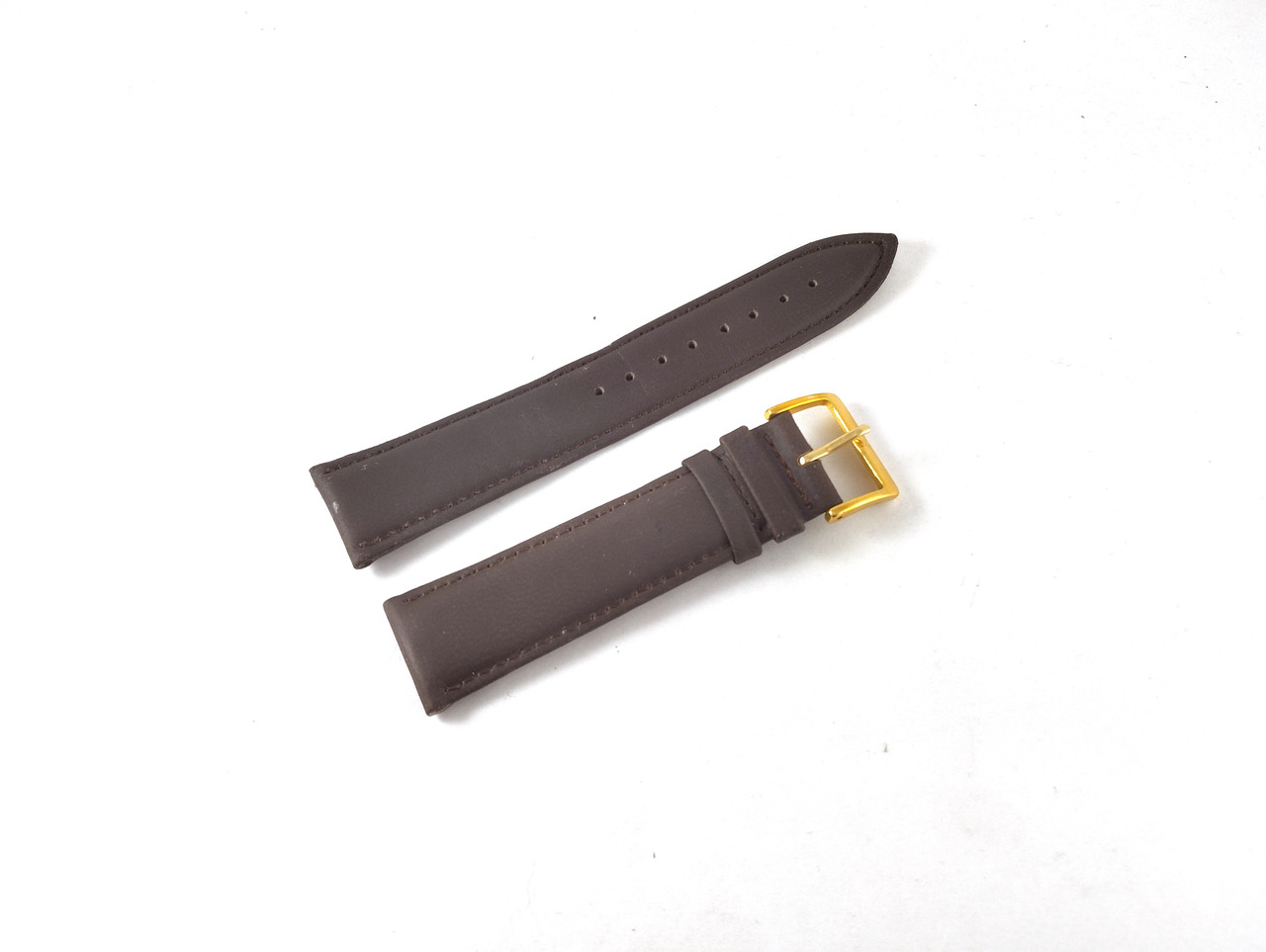 Шкіряний ремінець для наручних годинників 22 мм Nagata Spain темно-коричневий із золотистою пряжкою
