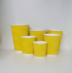 Стакани гофровані жовті
