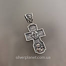 Чоловічий срібний кулон хрестик Святий Миколай Чудотворець і Спас Нерукотворний. Православний хрест зі срібла, фото 6