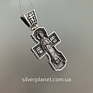 Чоловічий срібний кулон хрестик Святий Миколай Чудотворець і Спас Нерукотворний. Православний хрест зі срібла, фото 5