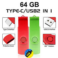 Флешка Jaster 64 GB TYPE-C 2.0 OTG 2в1 64 ГБ TYPE-C/USB