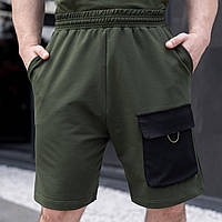 Мужские шорты оверсайз хаки на лето с карманом Бриджи свободного кроя (G)