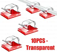 Самоклеючий Органайзер Тримач Фіксатор для кабелів проводів навушників Прозорий, 10шт