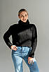 Чорний вкорочений светр з хомутом OneSize в'язка Марітель 266350, фото 2