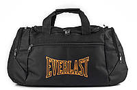 Спортивна сумка Everlas TLS Orange (дорожня) чорна тканинна для тренувань та поїздок Еверласт на 36 літрів